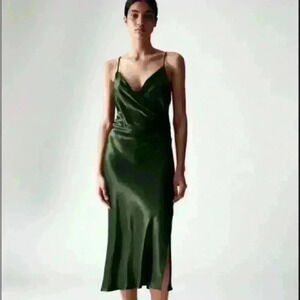 NWT Zara Draped Lingerie-Style Dress